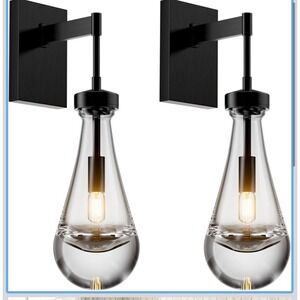 Modern Raindrop Wall Sconces Lighting Rod Type Set of 2